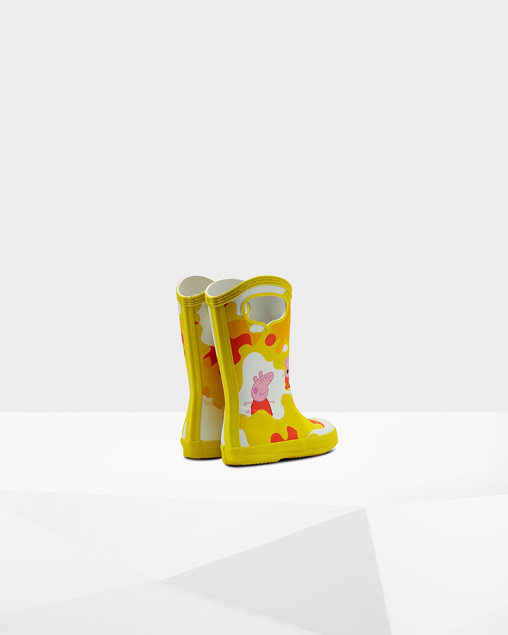 Kids Rain Boots - Hunter Original First Peppa Pig Grab Handle (74TRQXWNG) - Yellow